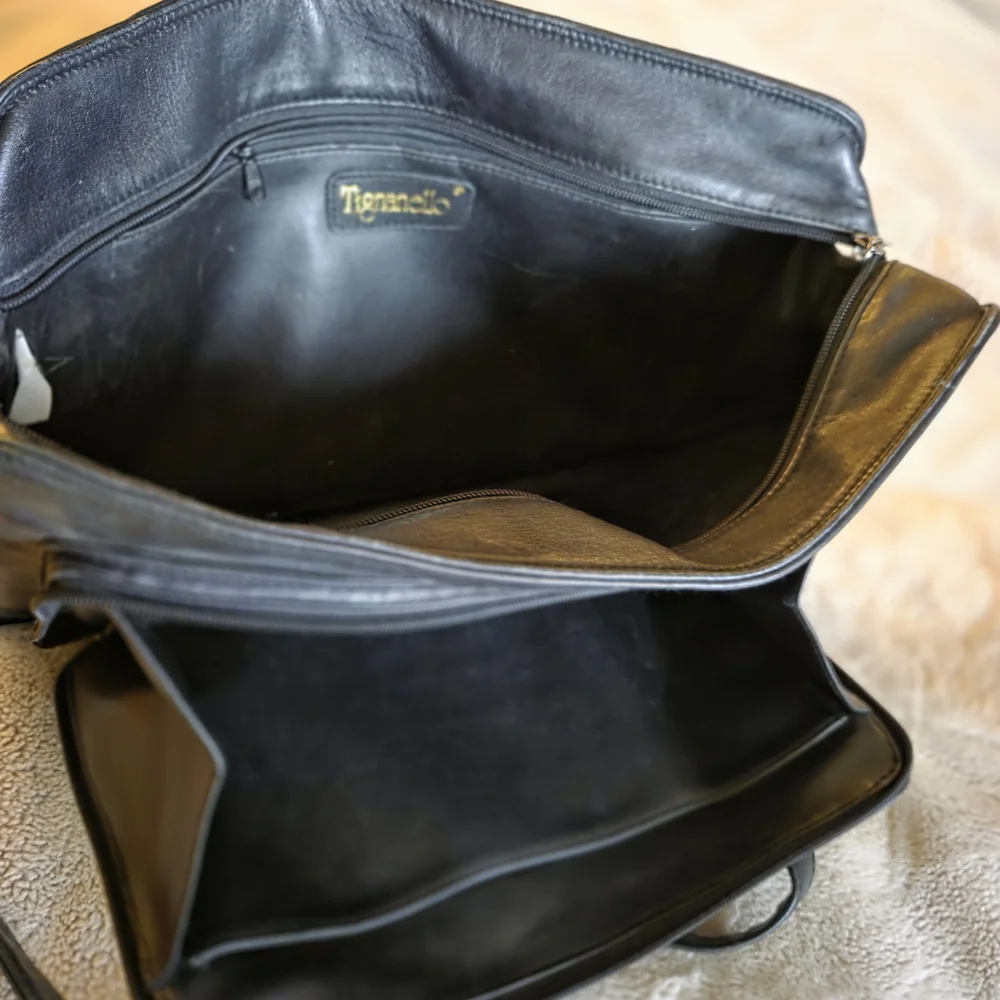 Tignanello Leather Laptop Tote, black